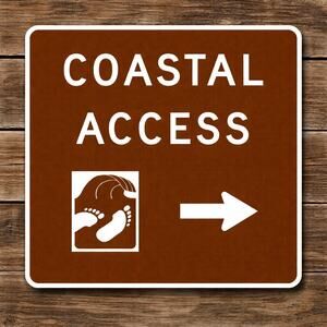 California Coastal Access Road Sign Travel Interstate Highway Beach Coast Ocean